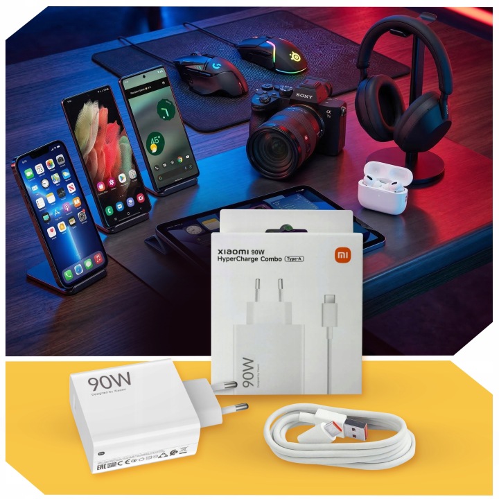 SZYBKA ŁADOWARKA XIAOMI 90W HyperCharge COMBO + KABEL 1M USB-C MDY-15-EK Kod producenta BHR07ZBEU
